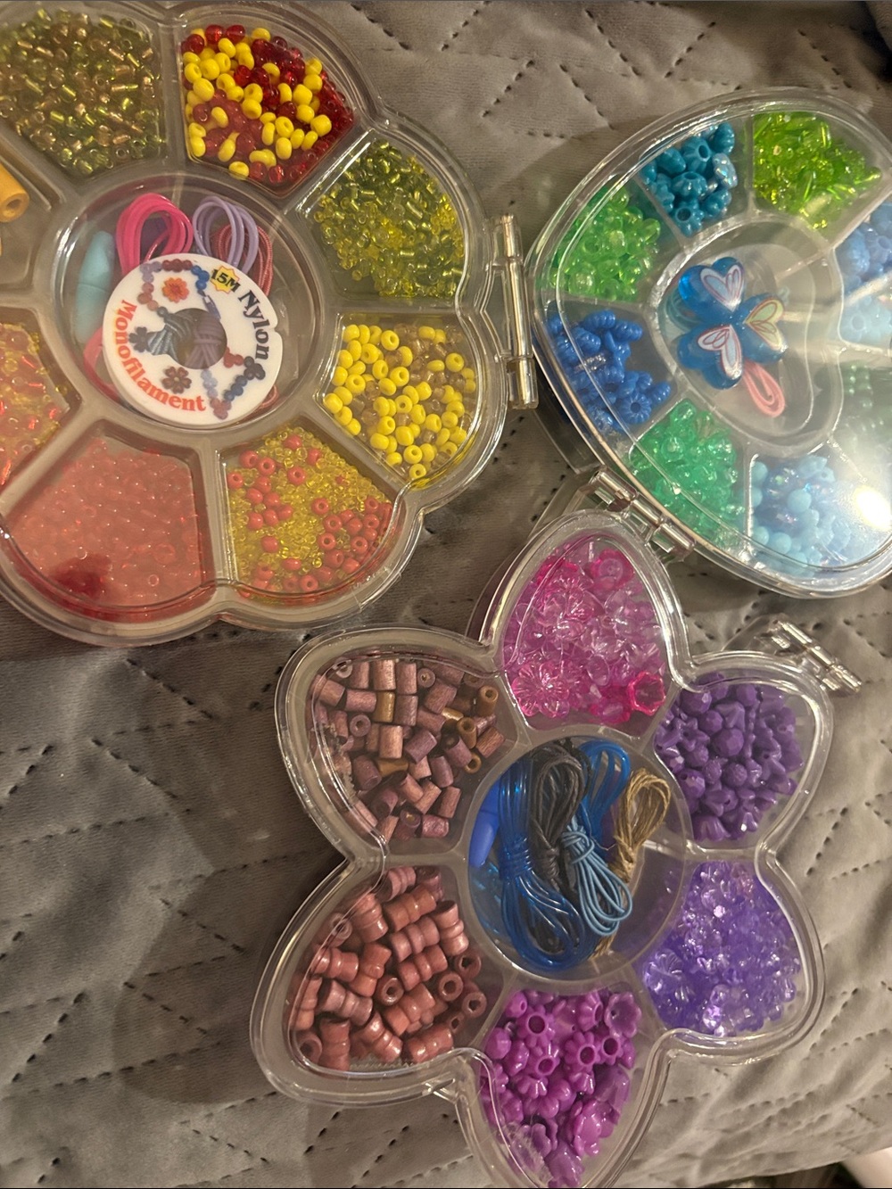 Three Bead Kits Heart Flower New